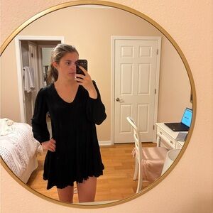 Urban Outfitters Black Babydoll Dress with Bishop Sleeves